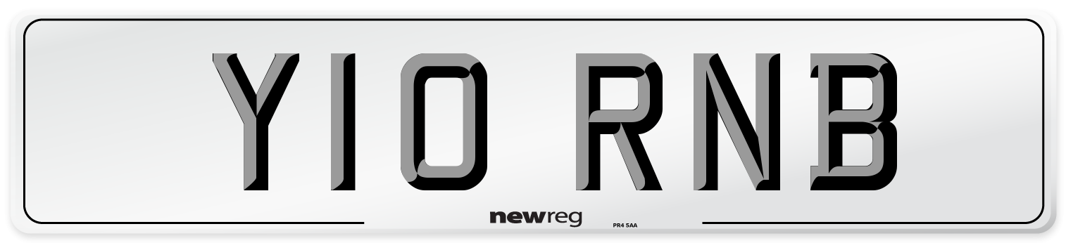 Y10 RNB Number Plate from New Reg